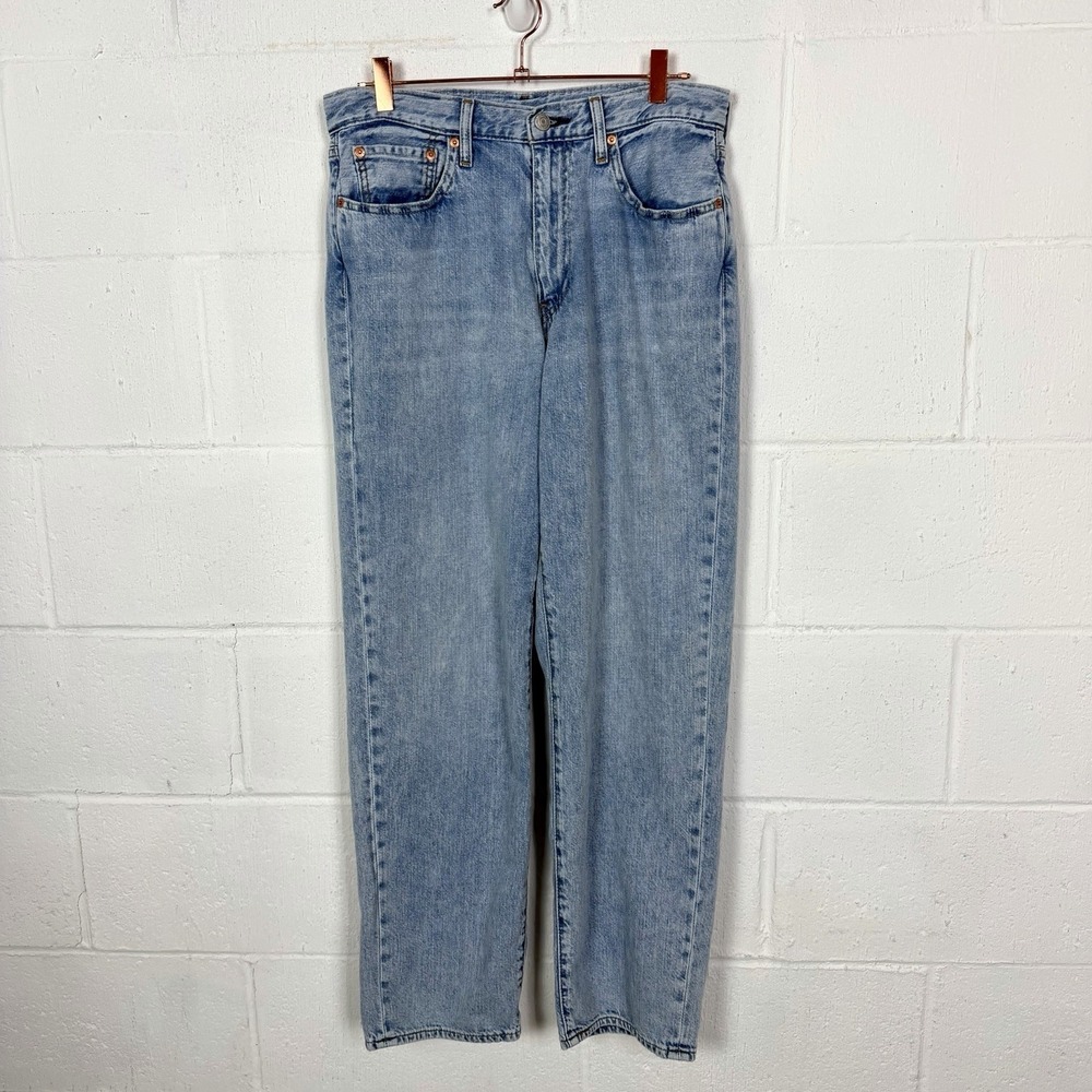 Levi's Lot 568 Premium Mens Jeans Loose Straight Light Wash Linen Baggy 90s 32W